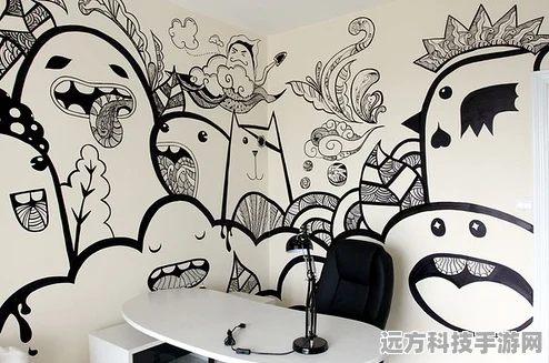 沙滩涂鸦画，创意无限，指尖上的艺术盛宴